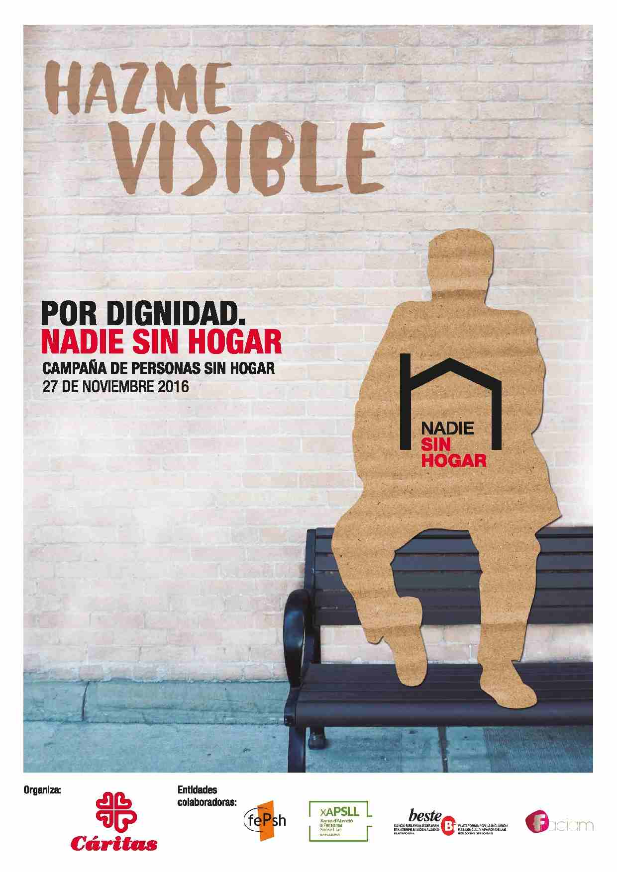 27 de noviembre, Día de las Personas Sin Hogar: Las entidades que trabajan con las personas sin hogar reclaman dignidad y derechos para quienes viven en la calle